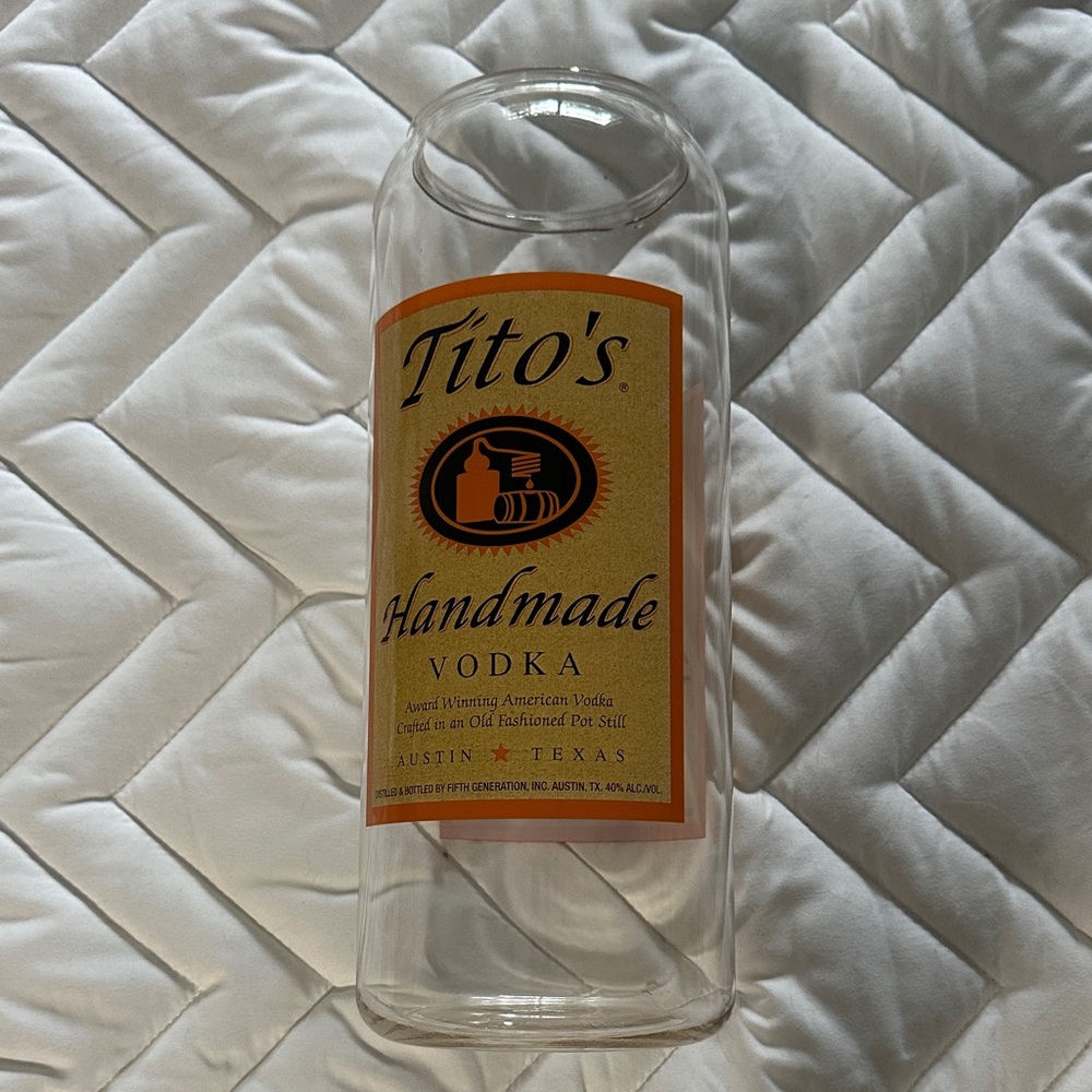 Tito's Handmade Vodka Glass Tip Jar